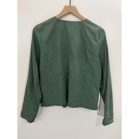 Eileen Fisher Drapey Tencel Blend Jacket S Quiet Luxury Minimalist Scandi Crop - Picture 10 of 15